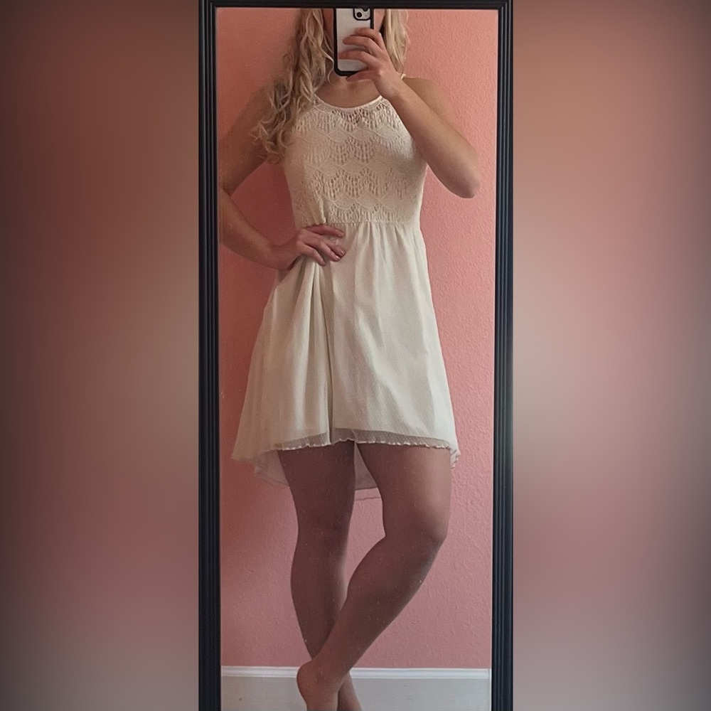 Dylan & Rose cream dress high-low size M